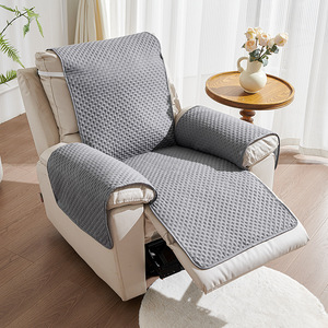 <b>Sofa</b> Protective Cushion <b>Cover</b> Solid Color Pad Type 145-185CM Waterproof Non-slip Polyester Machine Wash <b>Sofa</b> Slipcover - Product Image 1