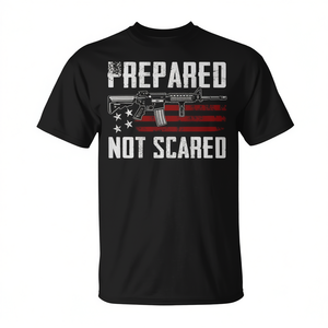 T-shirt promotionnel premium « Préparé, non effrayé, 2e amendement, pour les armes à feu » avec motif AR15 au dos - Product Image 3