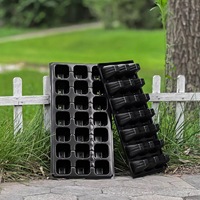 Plateau de semis rectangulaire en plastique noir profond à 21 alvéoles pour arbres forestiers et fleurs
