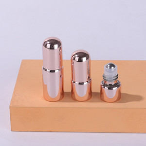 ขวดโรสโกลด์เปล่าน้ำมันหอมระเหยโรสโกลด์ขวดแก้วม้วนน้ำหอมสีชมพูขนาดเล็ก1มล. ถึง5มล. พร้อมฝาสีโรสโกลด์ - Product Image 3