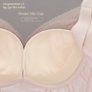 Soutien-gorge ajustable en dentelle respirante en modal confortable pour femmes, petit buste, motif floral tricoté, bonnet 3/4 - Product Image 4