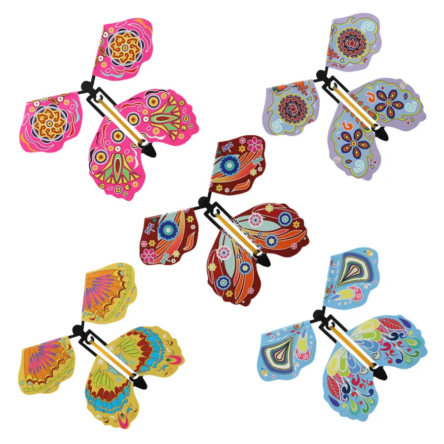 Sihirli rüzgar uçan kelebek sürpriz kutusu rüzgar Up kelebek sürpriz oyuncak kitap ve tebrik kartları için