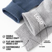Chaussettes de sport athlétiques côtelées personnalisées en coton peigné respirant, bout sans couture, faible MOQ, vente directe d'usine OEM en gros