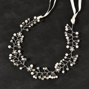 Qushine Beads <strong>Hair</strong> Jewelry Pearl Crystal Leaf Bride Tiaras <strong>Wedding</strong> <strong>Hair</strong> <strong>Band</strong> Accessories - Product Image 4