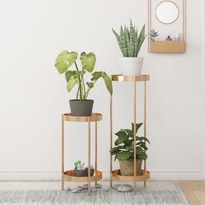 Affichage moderne jardinière étagère toile de fond centre de table plante <span class=keywords><strong>métal</strong></span> mur <span class=keywords><strong>extérieur</strong></span> or fleur support pour fleur - Product Image 2