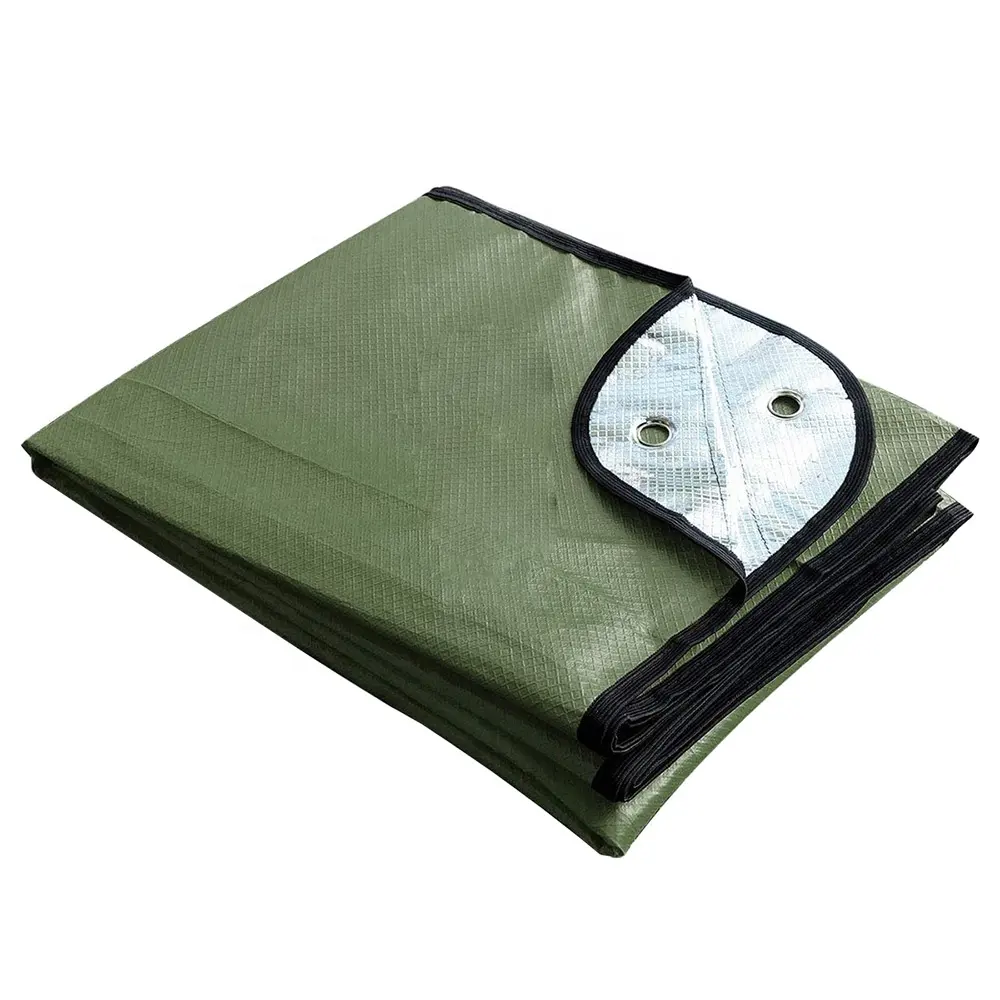 Bloque de barrera térmica impermeable para coche o Camping, manta de emergencia reutilizable para todo tipo de clima, OEM, 60x82"