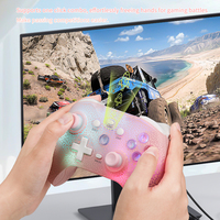 Controlador de juego de efecto de luz RGB deslumbrante NS21 compatible con iOS/Android/ordenador PC/interruptor con botones de programación