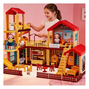 Casa de Muñecas en Miniatura de Plástico, Kit de Cocina DIY con Muebles y Accesorios, Juguete Creativo Unisex para Regalo - Product Image 5