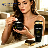 Envase Cosmético de Lujo de PET de 200/250 ml para Acondicionador de Cabello, Impresión a Color Personalizada, Tapa Abatible, Forma Cilíndrica, Acabado Dorado