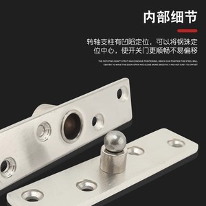 Bisagra giratoria de 360 grados de acero inoxidable oculta para puertas de madera, acabado cepillado, tamaño métrico - Product Image 4