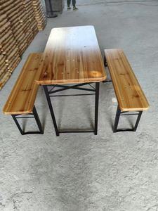 Tavolo da Picnic di Alta Qualità per Uso Esterno, Set da 3 Pezzi, Design Minimalista, Tavolo Pieghevole in Legno per Patio, <span class=keywords><strong>Giardino</strong></span> e Parco - Product Image 6