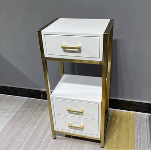 Multifunctional Professional Beauty Glass and Wood Cart Luxury Hair Salon <b>Trolley</b> - Product Image 3