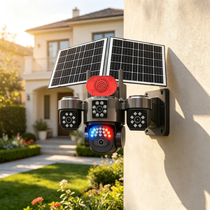 IP66 2026 New Design Solar Outdoor Security S11 IP66 Outdoor 24H Continous Working Long Standby 5MP 4 Lens 4G Solar <b>Camera</b> - Product Image 3