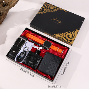 Fancy Men's <b>Gift</b> <b>Set</b> With Watch Wallet Perfume Keychain Belt Business Present For Father's Day - Product Image 2