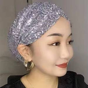 Pañuelo para la cabeza con trenza sencilla y cuentas, con perlas y cristales, gorro étnico, pañuelo para el cabello para mujeres musulmanas. - Product Image 5