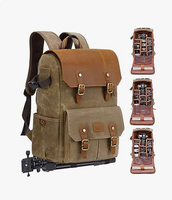 Sac pour appareil photo DSLR SLR Petit sac à dos pour appareil photo Convient aux sacs à dos antivol pour ordinateur portable 13 pouces avec housse de pluie Support de trépied