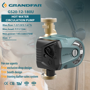 Bomba de Circulación de Agua Caliente Doméstica GRANDFAR 220V 245W 12M con Blindaje de Latón, Certificación OEM CE, GS20-12-180U - Product Image 1