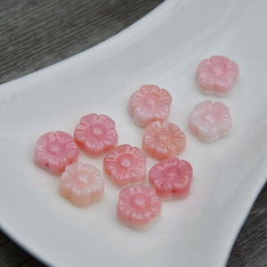 <b>Shell</b> Flower Spacer Beads For Bracelet Making 10mm Hand Carved Plum Blossom Design Jewelry Accessories - Product Image 4