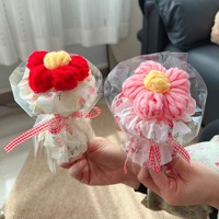 Buket buah bunga kecil buket saku Mini lucu kepangan tangan wol bunga kreatif Apple stroberi oranye buket