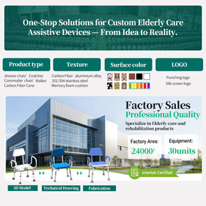 Silla de Ducha de Altura Ajustable - Marco de Acero Inoxidable y Aluminio, Asiento de Seguridad para Baño Antideslizante y Resistente - Product Image 6