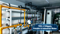 Système de dessalement d'eau de mer conteneurisé en deux étapes 60 M/jour avec filtration par membrane RO, personnalisable, 20GP SWRO, traitement de l'eau PLC