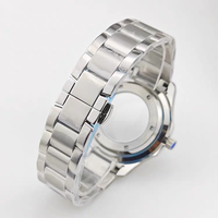 Set Cassa Orologio Stile Granata 44mm per Movimenti NH35, Cassa e Bracciale in Acciaio Inossidabile, Parti Modifica Orologio Meccanico, Adatto per Quadrante 32mm