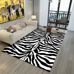 Оптовая цена, современный мягкий абстрактный напольный коврик с принтом зебры, большой ковер для гостиной
