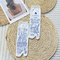 Chaussettes de sport d'acupression pour physiothérapie des pieds, absorbantes pour l'été, avec illustration anglaise, points de réflexologie pour pieds fatigués