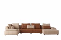 Ensemble de canapé modulaire carré moderne de grande taille, canapé bulle moelleux avec revêtement en cuir synthétique et rembourrage en éponge pour hôtels et hôpitaux