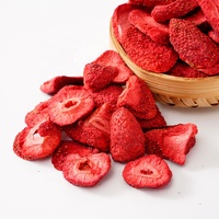 Prix de gros, étiquette privée, fruits entiers, tranchés, en dés, fraises lyophilisées en tranches
