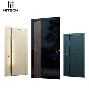 Hitech-US Portes d'entrée extérieures en acier noir européen Sécurité Portes d'entrée avant en aluminium Portes d'entrée pivotantes Résidentielles - Product Image 5