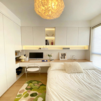 Lit plateforme tatami moderne et minimaliste, système de rangement intégré, matériau écologique non toxique, sûr pour la famille