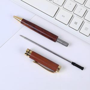 Bolígrafo de Metal de sándalo de latón de alta calidad, recuerdo de oficina de madera y regalo de negocios promocional con logotipo personalizado