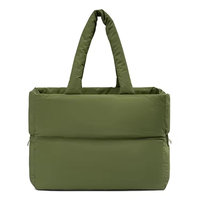 Sac fourre-tout matelassé léger en nylon pour femmes sac à main à fermeture éclair avec deux poignées Fac Direct doublure en polyester utilisation à la plage