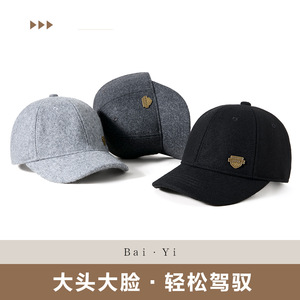 Casquette de baseball unisexe en laine, chaude, coupe-vent, protection solaire, noir, gris foncé, gris clair, motif logo - Product Image 5