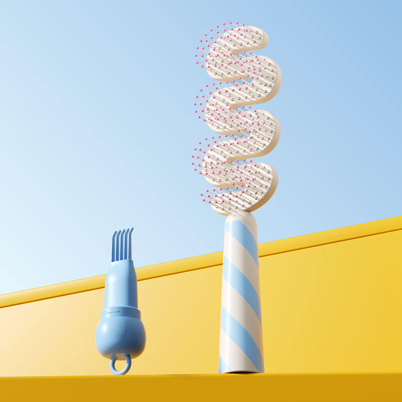 Peigne ondulé [Brosse de nettoyage ruban bleu rayé]