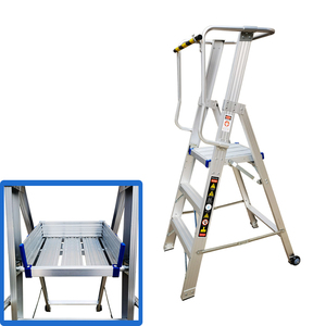 8级工业折叠伸缩铝梯，承重300磅，便携式，适用于工程使用 - Product Image 5