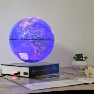 HCNT <b>Plug</b>-In Square Magnetic Levitation World Globe 8 Inch 360 Rotating Creative Floating Globe Home Decoration - Product Image 4