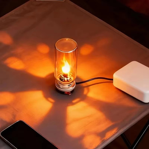 Luce notturna a LED con fiamma tremolante USB, in vetro smerigliato trasparente, effetto fiamma simulata <span class=keywords><strong>per</strong></span> auto, casa, stanza, laptop, PC, decorazione <span class=keywords><strong>per</strong></span> feste - Product Image 3