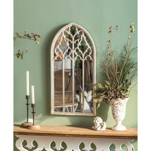 סגנון אירופאי יוקרה מסגרת עץ קיר תפאורה מראה לחדר האוכל & סלון תפאורה בית תפאורה קיר עץ - Product Image 5