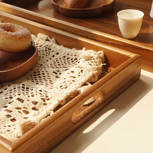 Walnut Wood Rectangular Tea <b>Tray</b> Dry Brewing Serving <b>Tray</b> Wooden Dessert Fruit Plate Dining Tabletop <b>Storage</b> <b>Tray</b> - Product Image 2