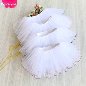 <span class=keywords><strong>Jupe</strong></span> de danse unisexe pour enfants en crochet, <span class=keywords><strong>tutu</strong></span> de ballet mi-long en maille à quatre couches, blanc, pour spectacle de six jours - Product Image 4
