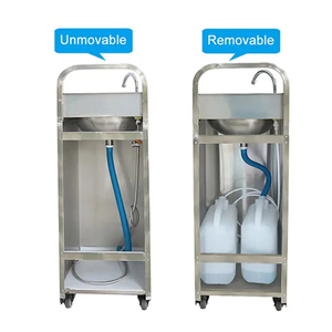 Il lavandino mobile senza contatto di controllo della valvola di fondo del lavandino medico dell'acciaio inossidabile viene fornito con il serbatoio di acqua - Product Image 5