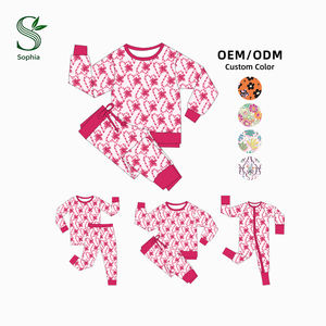 Pijamas Familiares Navideños de Bambú Más Populares, 95% Bambú, Manga Larga, Conjunto de 2 Piezas, Atuendos Familiares a Juego - Product Image 1