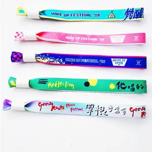 Party Custom Make Plain Fabric Festival Cloth Entrance Event Sublimation Satin Wristband With Barrel Locks For Concert