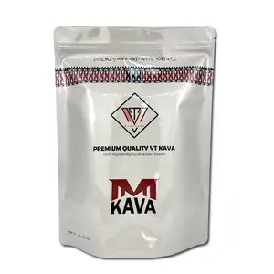 Customized 500g 1kg kava packaging glossy zipper zip lock stand up powder packaging bag