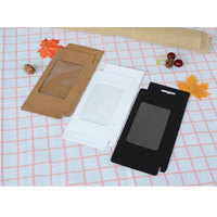 Boîte d'emballage personnalisée en gros avec fenêtre transparente, boîte en papier kraft blanc, boîte noire pour étui de téléphone portable