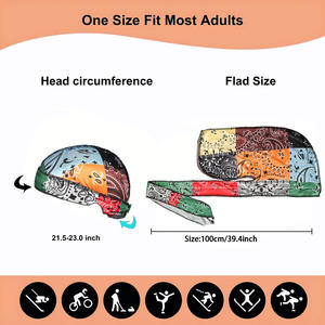 Individuelles Logo Outdoor Sonnenschutz Street Graffiti Leopard Seidig Extra Lange Kopftücher Durag Designer Satin Wellen Damen Herren - Product Image 3