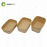 Contenants alimentaires jetables personnalisés en pulpe de bambou et papier kraft biodégradable avec couvercle à double paroi pour boîte à sushi