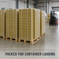 Panel Insulasi Rock Wool 100kg/m3 Papan Wol Mineral Tahan Api untuk Insulasi Termal Dinding Eksterior